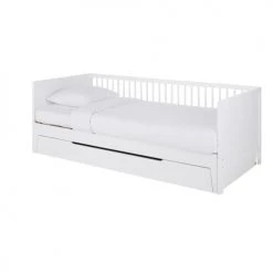 Maisons Du Monde Lits Enfant Banquette Lit évolutive 90/180x200 Blanche -Lits enfant Soldes banquette lit evolutive 90 180x200 blanche 1000 4 24 215479 5