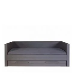 Woood Lits Enfant Cadre De Lit Banquette En Bois Fsc 90x200 Noir -Lits enfant Soldes cadre de lit banquette en bois fsc 90x200 gris anthracite 1