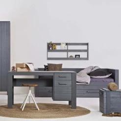 Woood Lits Enfant Cadre De Lit Banquette En Bois Fsc 90x200 Gris Anthracite -Lits enfant Soldes cadre de lit banquette en bois fsc 90x200 gris anthracite 4
