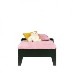 Woood Lits Enfant Cadre De Lit Pour Enfant 90x200 En Pin Massif Noir -Lits enfant Soldes cadre de lit pour enfant 90x200 en pin massif noir 2