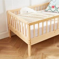Drawer Lits Enfant Cadre De Lit Pour Enfant En Bois Massif 70x140cm Bois Clair -Lits enfant Soldes cadre de lit pour enfant en bois massif 70x140cm bois clair 5