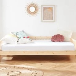 Drawer Lits Enfant Cadre De Lit Pour Enfant En Bois Massif 90x190cm Bois Clair -Lits enfant Soldes cadre de lit pour enfant en bois massif 90x190cm bois clair 4