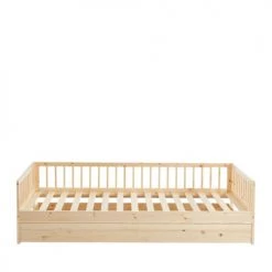 Drawer Lits Enfant Cadre De Lit Pour Enfant En Bois Massif Avec Tiroir 90x190cm Bois Clai