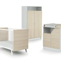 AT4 Lits Enfant Chambre Carnaval Bouleau : Lit 60x120, Armoire Et Commode à Langer