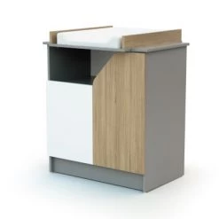 AT4 Lits Enfant Chambre Carnaval Gris Chêne : Lit 60x120, Armoire Et Commode à Langer -Lits enfant Soldes chambre carnaval gris chene lit 60x120 armoire et commode a langer 2