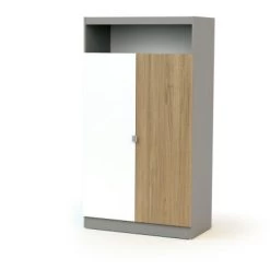 AT4 Lits Enfant Chambre Carnaval Gris Chêne : Lit 60x120, Armoire Et Commode à Langer -Lits enfant Soldes chambre carnaval gris chene lit 60x120 armoire et commode a langer 3