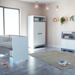 AT4 Lits Enfant Chambre Cotillon Gris : Lit 60x120, Armoire Et Meuble à Langer -Lits enfant Soldes chambre cotillon gris lit 60x120 armoire et meuble a langer 4