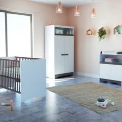 AT4 Lits Enfant Chambre Cotillon Taupe : Lit 60x120, Armoire Et Meuble à Langer -Lits enfant Soldes chambre cotillon taupe lit 60x120 armoire et meuble a langer 4