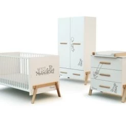 AT4 Lits Enfant Chambre Winnie : Lit évolutif 70x140, Armoire Et Commode à Langer