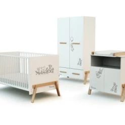 AT4 Lits Enfant Chambre Winnie : Lit évolutif 70x140, Armoire Et Meuble à Langer