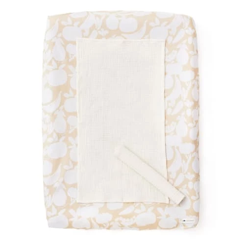 Cocoeko Matelas Bébé Et Enfant Housse De Matelas à Langer Délice + 2 Langes Ecru -Lits enfant Soldes housse de matelas a langer delice 2 langes ecru