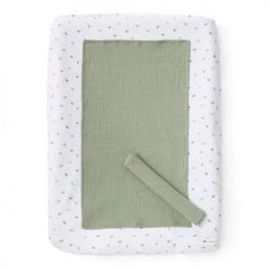 Cocoeko Matelas Bébé Et Enfant Housse De Matelas à Langer Plein Air + 2 Langes Vert Sauge