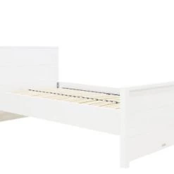 Bopita Lits Enfant Lit 120x200 Avec Tête De Lit Haute Blanc En MDF Et Hêtre