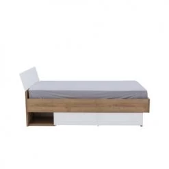 Meubletmoi Lits Enfant Lit 120x200 Avec Tiroir Décor Chêne Et Blanc Enfant Ado -Lits enfant Soldes lit 120x200 avec tiroir decor chene et blanc enfant ado 2