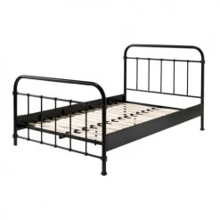 Vipack Lits Enfant Lit 120x200 Sommier Inclus Noir