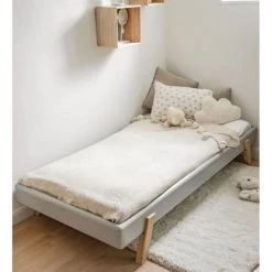 Saudara Collections Lits Enfant Lit 1pers. En Bois Massif, Gris Et Bois -Lits enfant Soldes lit 1pers en bois massif gris et bois 4