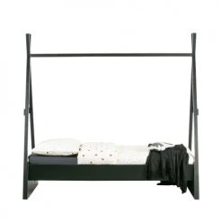 Woood Lits Enfant Lit 80x200 En Bois Noir