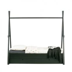 Woood Lits Enfant Lit 80x200 En Bois Noir -Lits enfant Soldes lit 80x200 en bois noir 5