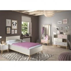 Gami Lits Enfant Lit 90x190 Châtaignier Blanchi -Lits enfant Soldes lit 90x190 chataignier blanchi 2