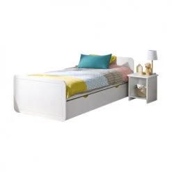 ID Kids Lits Enfant Lit 90x190 Cm Bois Massif Blanc -Lits enfant Soldes lit 90x190 cm bois massif blanc 18