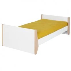 ID Kids Lits Enfant Lit 90x190 Cm Bois Massif Blanc Et Bois