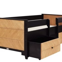 Bopita Lits Enfant Lit 90x200 2 Tiroirs De Lit Sommier Inclus Noir Naturel Naturel -Lits enfant Soldes lit 90x200 2 tiroirs de lit sommier inclus noir naturel naturel 5