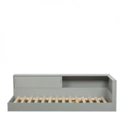 Woood Lits Enfant Lit 90x200 Avec Rangement Intégré Gris Béton