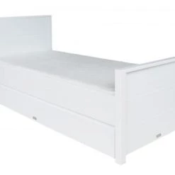 Bopita Lits Enfant Lit 90x200 Avec Tête De Lit Haute Blanc En MDF Et Hêtre -Lits enfant Soldes lit 90x200 avec tete de lit haute blanc en mdf et hetre 2