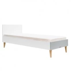 Bopita Lits Enfant Lit 90x200 Blanc/gris Excl. Sommier En MDF Et Hêtre