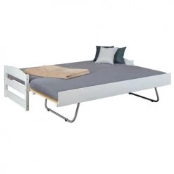 Altobuy Lits Enfant Lit 90x200 Cm Gigogne Vernis Blanc -Lits enfant Soldes lit 90x200 cm gigogne vernis blanc 3