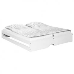 Altobuy Lits Enfant Lit 90x200 Cm Multifonction Vernis Blanc -Lits enfant Soldes lit 90x200 cm multifonction vernis blanc 3