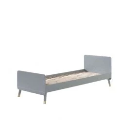 Terre De Nuit Lits Enfant Lit 90x200 En Bois Massif Gris Table De Chevet Gris 2 Tiroirs