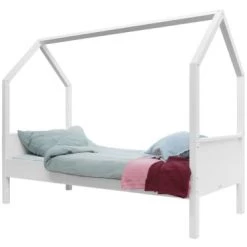 Bopita Lits Enfant Lit 90x200 Home Blanc En MDF Et Hêtre -Lits enfant Soldes lit 90x200 home blanc en mdf et hetre 2