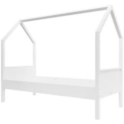 Bopita Lits Enfant Lit 90x200 Home Blanc En MDF Et Hêtre