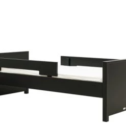 Bopita Lits Enfant Lit 90x200 Incl. 2 Barres De Protection Noir Mat En MDF Et Hêtre -Lits enfant Soldes lit 90x200 incl 2 barres de protection noir mat en mdf et hetre 2