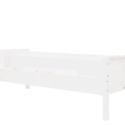 Bopita Lits Enfant Lit 90x200 Incl. 2x Barre De Protection Blanc En MDF Et Hêtre