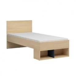 Brw Lits Enfant Lit 90x200 Naturel Blanc Et Jaune