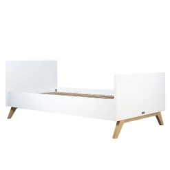 Bopita Lits Enfant Lit 90x200 Sommier Inclus Blanc Naturel -Lits enfant Soldes lit 90x200 sommier inclus blanc naturel 2