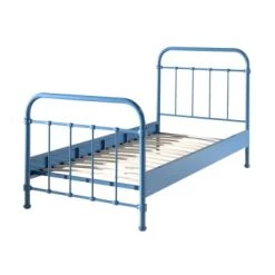 Vipack Lits Enfant Lit 90x200 Sommier Inclus Noir -Lits enfant Soldes lit 90x200 sommier inclus bleu