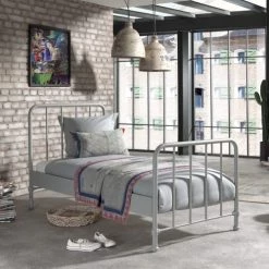 Bellamy Lits Enfant Lit 90x200 Sommier Inclus Gris -Lits enfant Soldes lit 90x200 sommier inclus gris 1