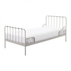 Vipack Lits Enfant Lit 90x200 Sommier Inclus Gris