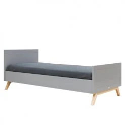Bopita Lits Enfant Lit 90x200 Sommier Inclus Gris Naturel Naturel