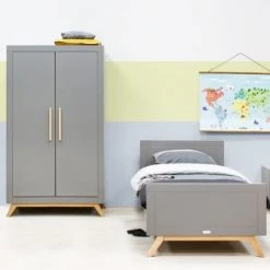 Bopita Lits Enfant Lit 90x200 Sommier Inclus Gris Naturel Naturel -Lits enfant Soldes lit 90x200 sommier inclus gris naturel naturel 5