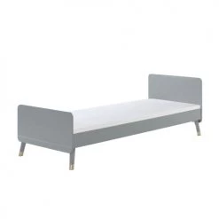 Vipack Lits Enfant Lit 90x200 Sommier Inclus Gris Noir