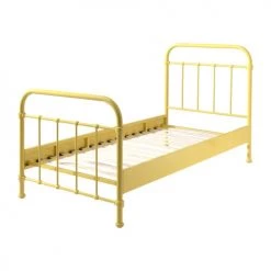 Vipack Lits Enfant Lit 90x200 Sommier Inclus Jaune