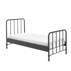 Vipack Lits Enfant Lit 90x200 Sommier Inclus Noir