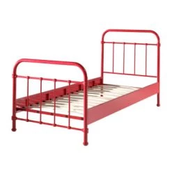 Vipack Lits Enfant Lit 90x200 Sommier Inclus Noir -Lits enfant Soldes lit 90x200 sommier inclus rouge