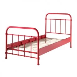 Vipack Lits Enfant Lit 90x200 Sommier Inclus Rouge