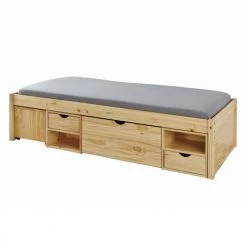 Altobuy Lits Enfant Lit 90x200cm Multi-rangement Bois Massif -Lits enfant Soldes lit 90x200cm multi rangement bois massif 3