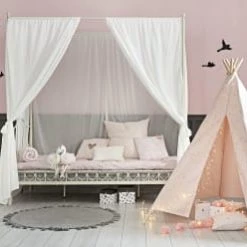 Maisons Du Monde Lits Enfant Lit à Baldaquin 90x190 En Métal Ivoire -Lits enfant Soldes lit a baldaquin 90x190 en metal ivoire 1000 15 8 110872 12